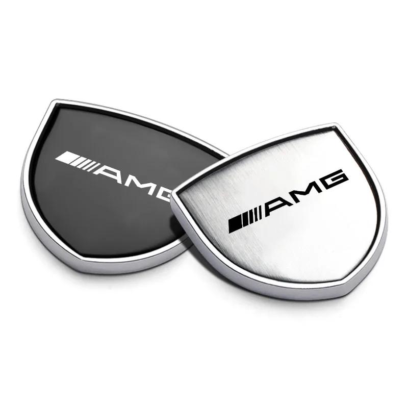 IJZN6 3D Metal Auto Door Shield Emblem Badge Car Body Sticker For Mercedes Benz AMG W205 W218 W177 V177 W176 W169 A B C E Class GLA