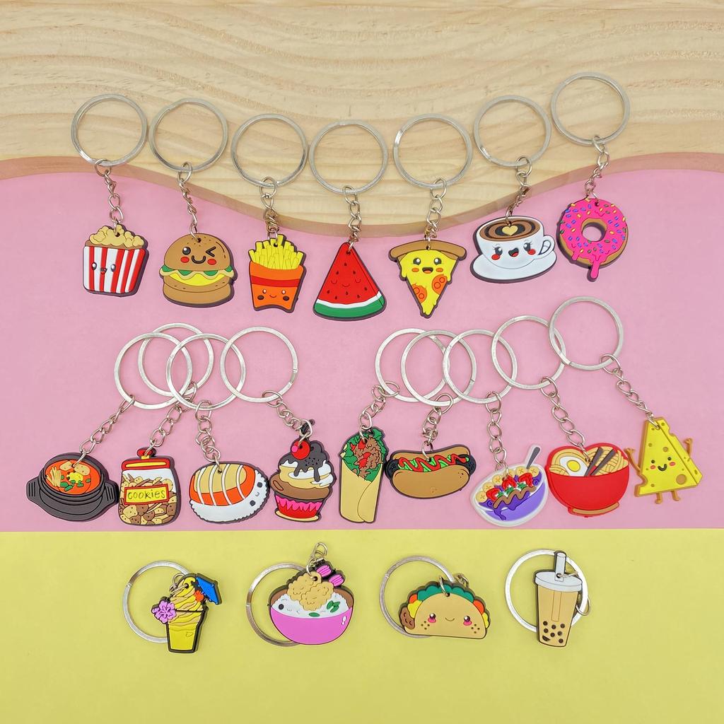 Exquisite PVC Food Keychain: Soft Rubber Pendant for Students - Trendy Small Gift