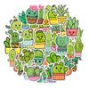10/30/50pcs Ins Style Little Fresh Green Cactus Stickers Cute Cartoon Sticker Water Bottle Luggage Phone Kawaii Graffiti Decals
