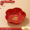 Red Wedding Candy Dish & Engagement Centerpiece Set: Happy Plate for Dried Fruits & Housewarming