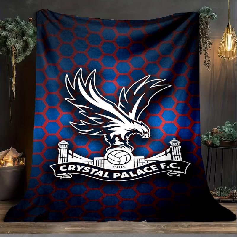1PC Crystal Fc Crest Printed Soft Flannel Blanket Throw for Adult Bedroom Living Room Sofa Camping Travel Fan gifts Christmas Gifts