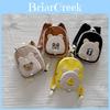 Cute Cartoon Kid's Backpack For Preschoolers In Black Khaki Yellow And Brown Colors