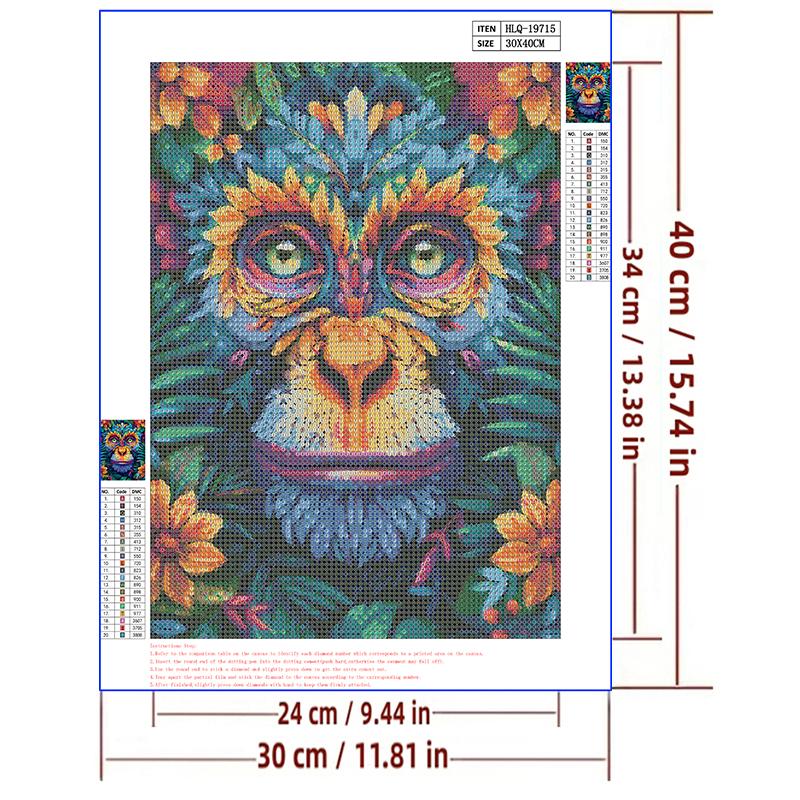 5d DIY Diamond Painting Cross Stitch Abstract Monkey Diamond Embroidery Mosaic Full Round Drill Home Decor Arts