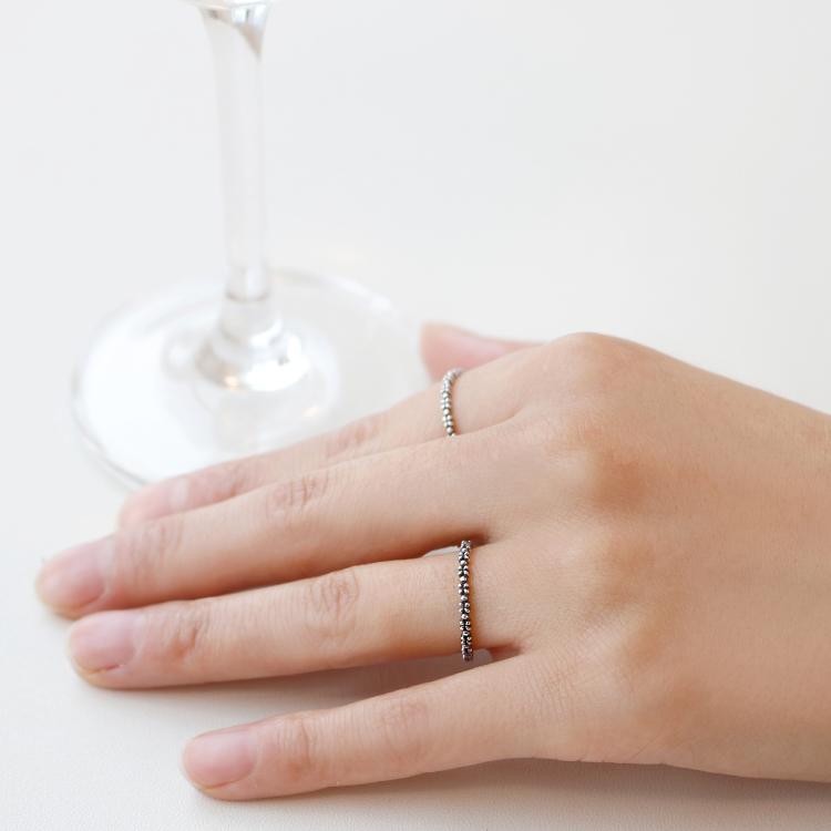 47Bag 925 Silver Layered Thin Ring Lobelia