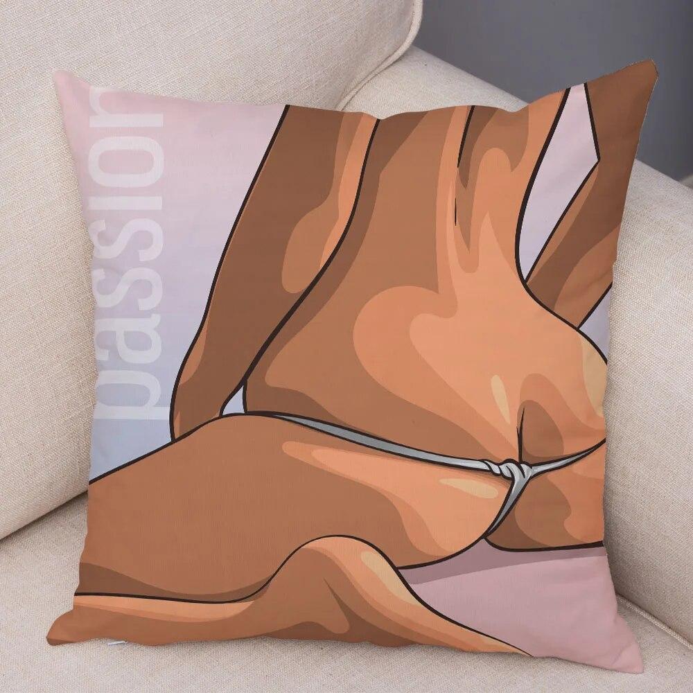 Sofa Car Home Fashion Girl Pillowcase Beautiful Sexy Ladies  Decoration Cartoon  Chest Cushion Cover