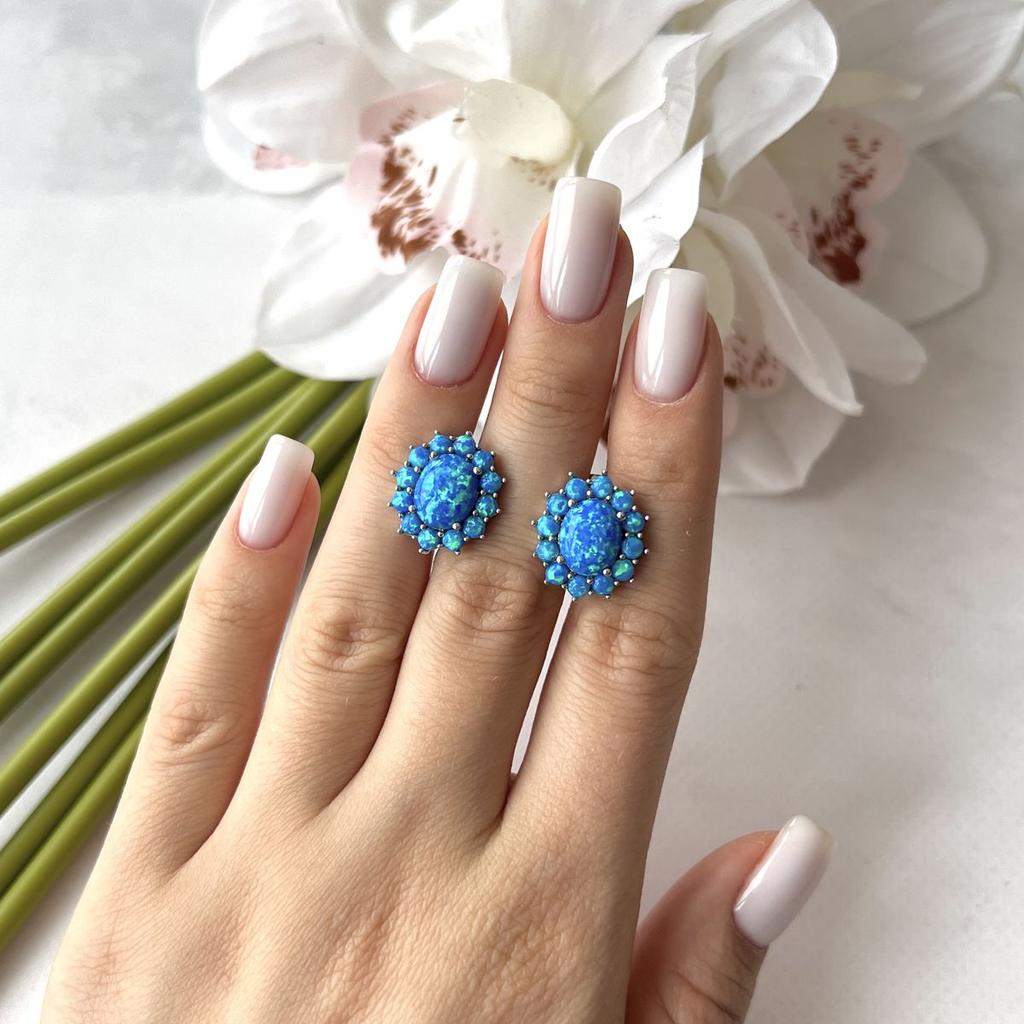 Silver Earrings with Opal 4.19ct (2151852)