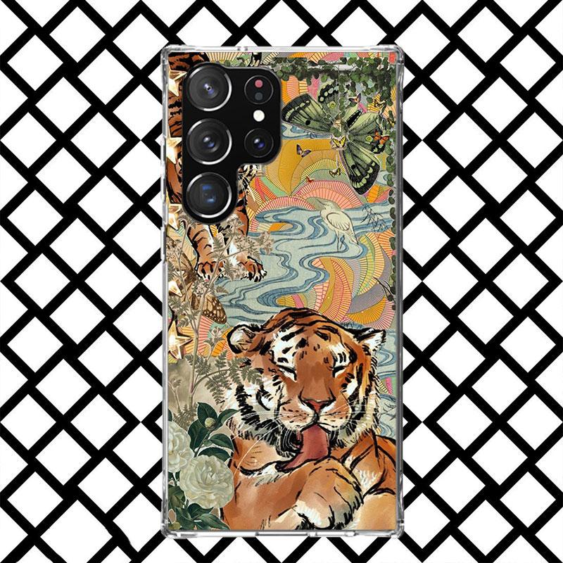 Superior Tiger Pattern Art Phone Case for Samsung Galaxy S26 S25 Edge S24 S23 Ultra S22 Plus S21 FE S20 + Soft Cover Print Funda