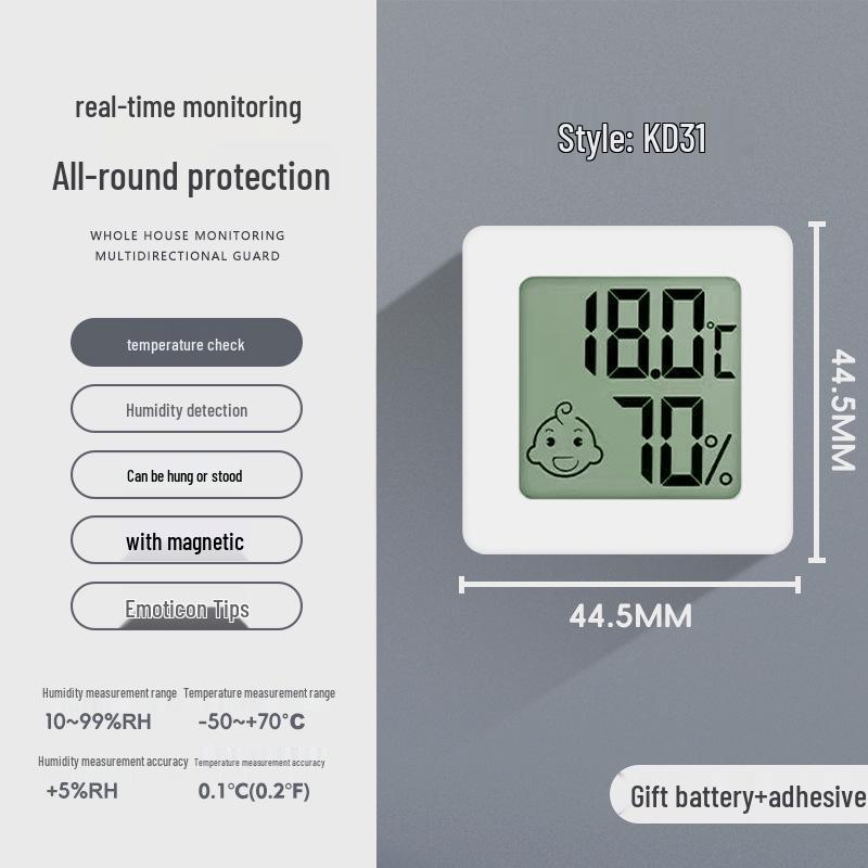 Termometru și Higrometru Digital Compact pentru Animal de Companie, Mașină și Frigider
