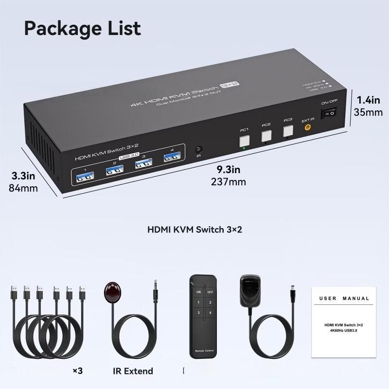 8K HDMI & USB 3.0 Dual-Channel KVM Switcher