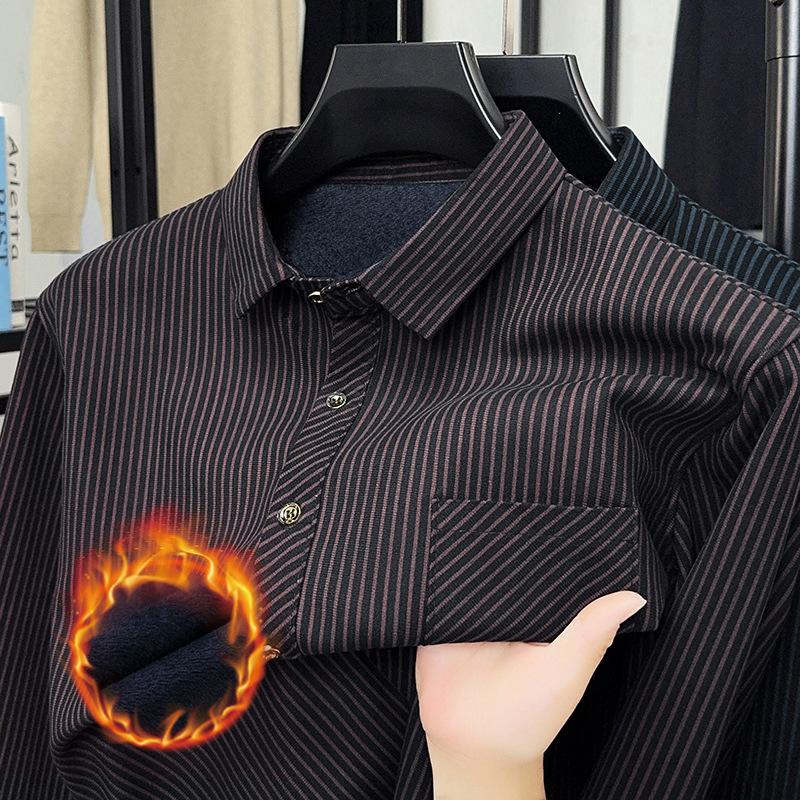 Striped Long Sleeve Casual Business Men s Versatile Comfortable Trendy M