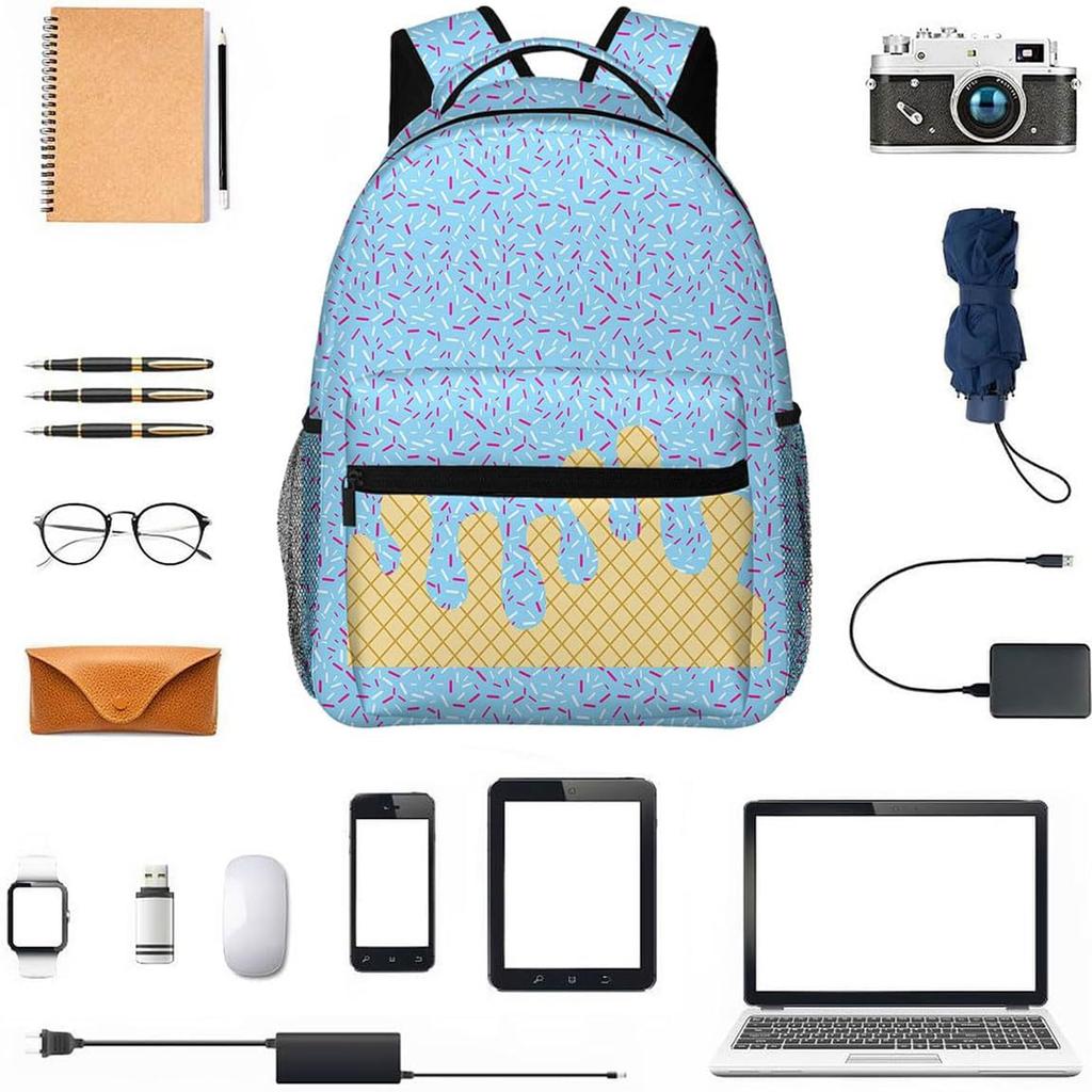 Ice Cream Backpack, Cute Large Capacity Shoulder Backpack, Ice Cream Backpack Boys Ice Cream Drip Backpack