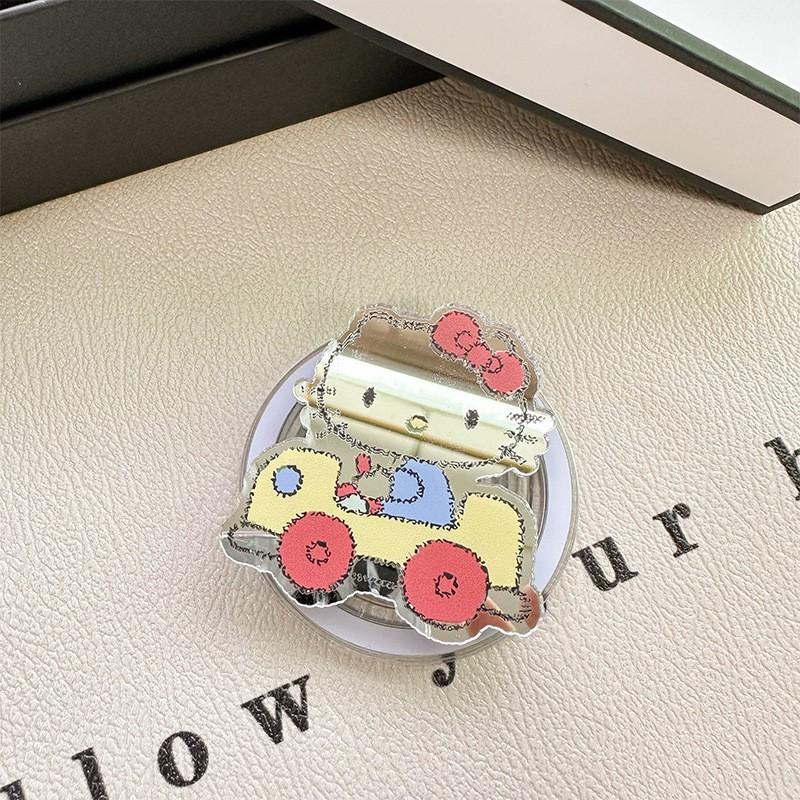 

Cartoon KT Cat Mirror Mobile Airbag Bracket Magnetic Expansion Internet Celebrity Decorative Gift Desktop Support Portable Ring