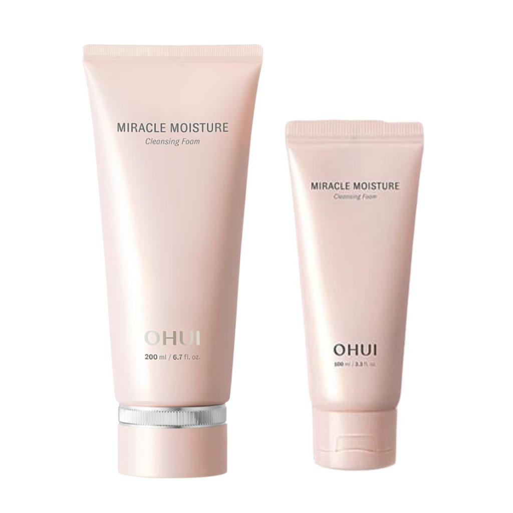 O HUI Espuma de Limpeza Miracle Moisture Conjunto Especial 200ml + 100ml – Limpador Facial Hidratante Chiffon com Ceramida