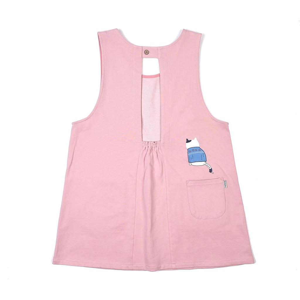 Apron Knit Nekozegawa Dress Apron 236576 Pink [Kusuguru Japan] M-L