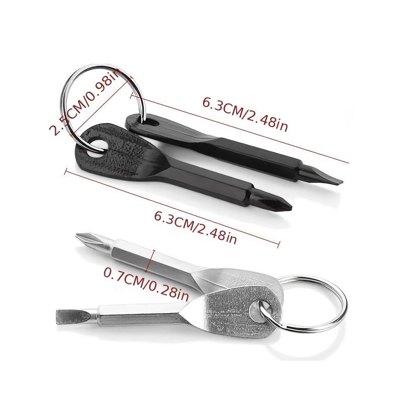 2PCS Portable Screwdriver Set Outdoor EDC Personal Tool with Flat Head And Phillips Head Screwdrivers Key Ring Included