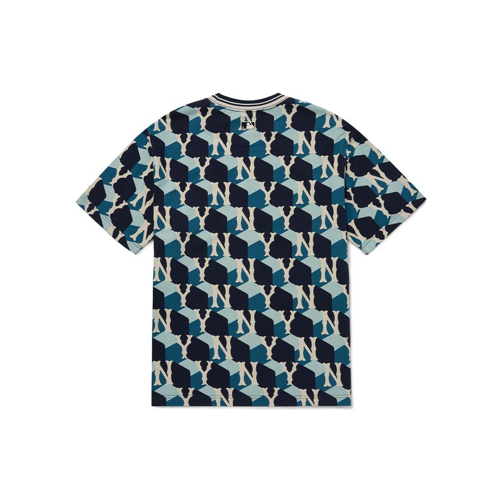 New MLB SS22 T Shirt Korean Style Unisex Marine Blue 3ATSM0124-50NYD