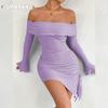 JPNTKY Women's Fashion Summer Spring Solid Color Print Long Sleeve Casual Dresses