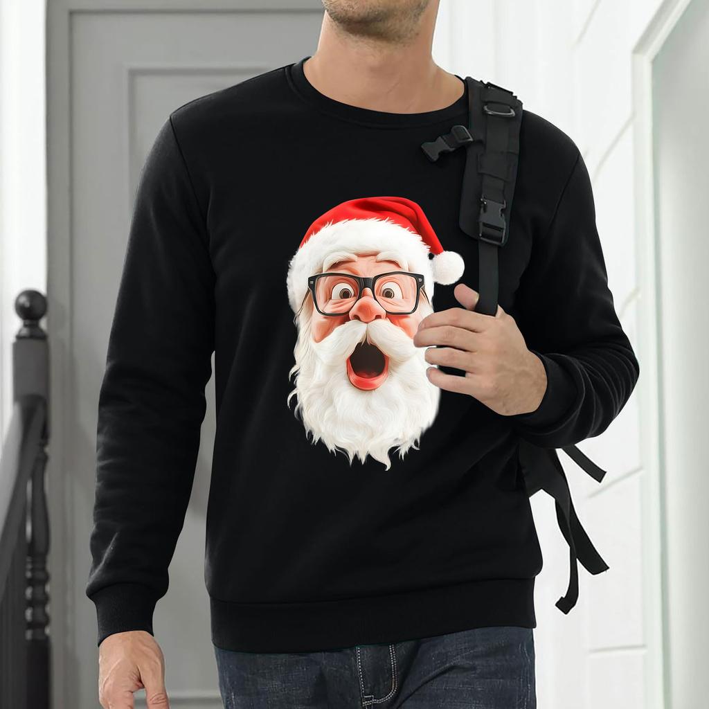 Men Sweatshirt Christmas Shirt Long Sleeve Funny Holdiay Crewneck Xmas Tops