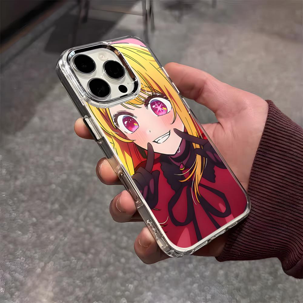 Oshi No Ko Anime Ai Hoshino Phone Case For IPhone 17 Air 16 E 15 14 13 12 11 Plus Pro Max Electroplated Transparent Soft Shell