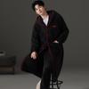 Teen men's pajamas autumn and winter 1011 new plush nightgown coral fleece thickened two-piece set loungewear