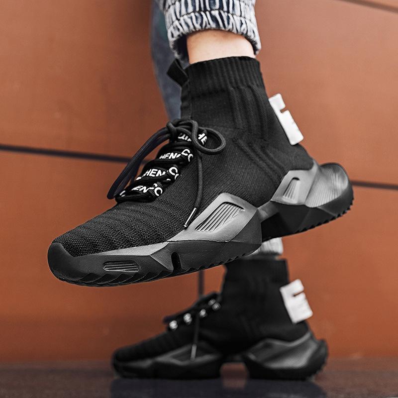 2024 neue High Top Dicken Boden Atmungsaktive Leichte männer Turnschuhe Socken Schuhe Große Größe 47 Yards männer Schuhe