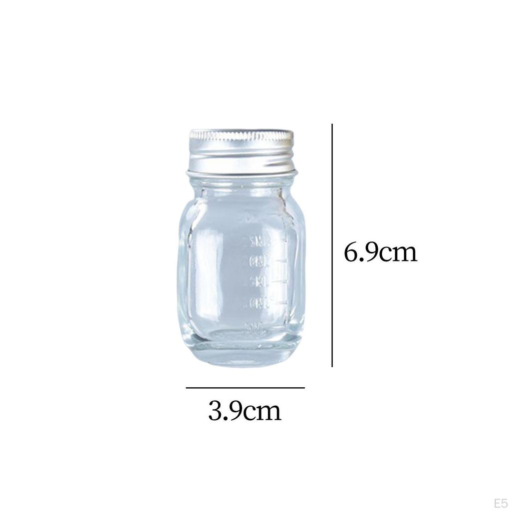 Glass Chemistry Reagent Bottle 30 ml Capacity ,Clear Sample Jar Scientific Glassware Screw Cap for