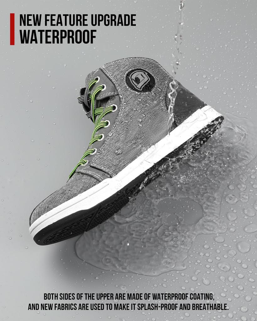 IRON Motorcycle Riding Motorcycle Regular Thick Abrasion Gray JIA'S Shoes, Boots, Wear, Sole, Breathable, Resistant, Protective, Non-Slip, Men's,