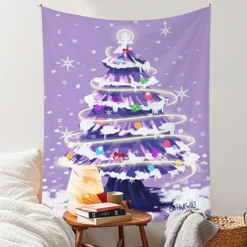 Tapestry Christmas Background Cloth Party Atmosphere Wall Hanging Cloth Bedroom Decoration Christmas Tree Tapestry