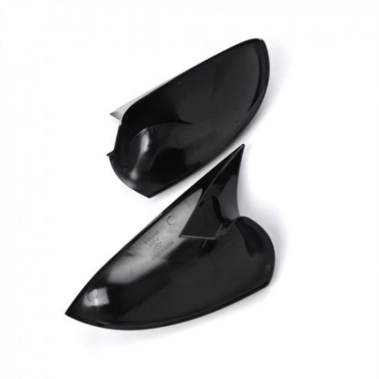 Left & Right Side Wing Mirror Cover Cap For Vauxhall Astra J 2010-13 Gloss Black