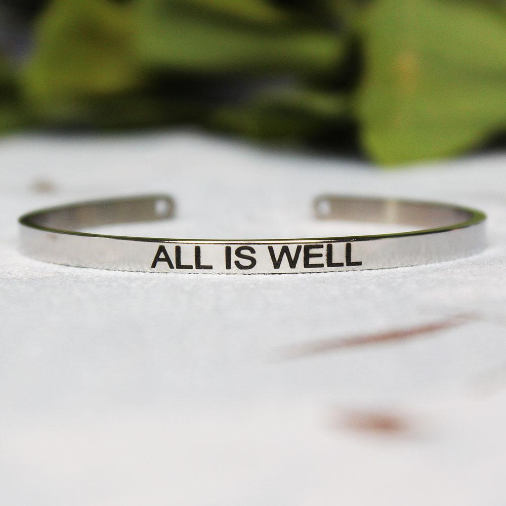 4mm inspirierendes Armband Zitat Mantra Schnitzerei Armreif für Frauen Edelstahl Manschettenschmuck