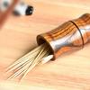 1PC Creative Bamboo Tube Shape Toothpick Holder Personality Household Solid Wood Toothpick Tank Living Room Kitchen Portable Wooden Toothpick Box