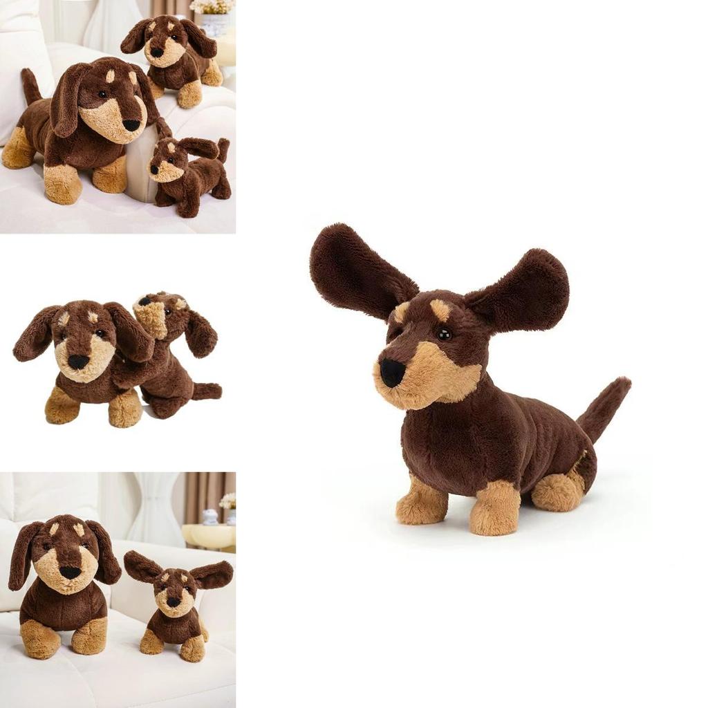 Dachshund Plush Toy With Realistic Fur Soft Animal Figure For Children And Collectors