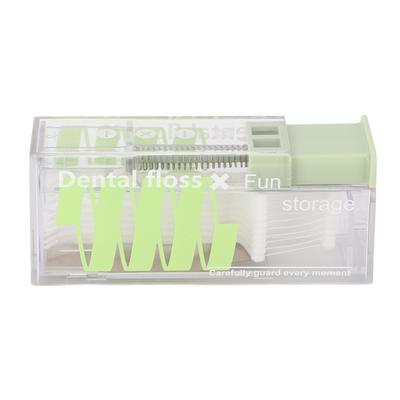 Dental Floss Dispenser Auto Popping Small Portable Floss Pick Case with 10 Flosses for Travel Hotel
