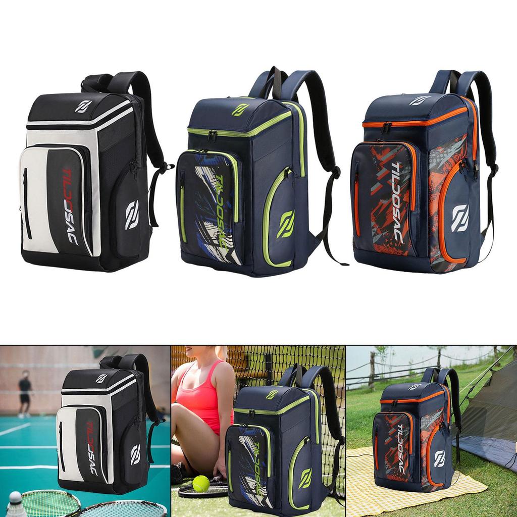 Tennis Backpack Badminton Racquet Bag Large Capacity Multifunction Organizer Pickleball