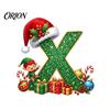 Unique Festive Gift for Family Personalized 26 Alphabet Christmas Ornament with Santa Hat Elf Design, Acrylic Customized Wrapping Tag Hanging