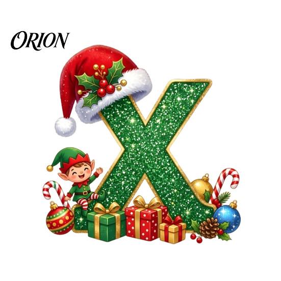 Unique Festive Gift for Family Personalized 26 Alphabet Christmas Ornament with Santa Hat Elf Design, Acrylic Customized Wrapping Tag Hanging