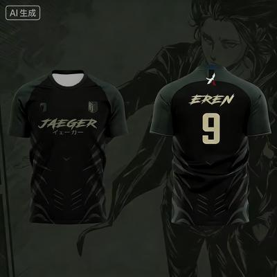 Japanese Animation Attack On Titan Theme 3d Printing Sports Breathable Men's Women's Same T-Shirt Football Shirt Short Sleeve