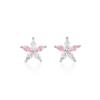 S925 Sterling Silver Pink Star Necklace & Earring Set - Elegant 2025 Clavicle Jewelry for Women