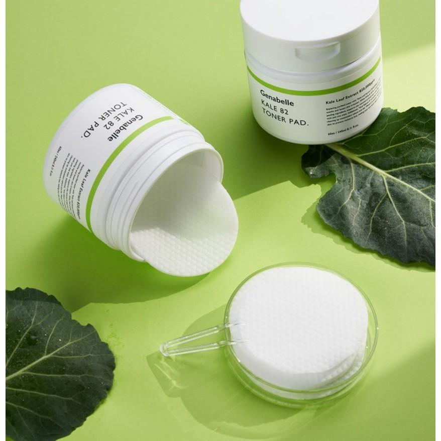 Genabelle Kale 82 Toner Pad, 60 Jumbo Sheets / 240mL | AHA PHA Dead Skin Care Daily Hydrating Toner Pad Exfoliating