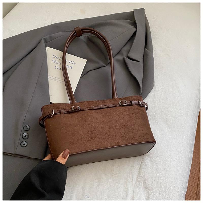 Autumn fashion retro suede underarm bag women's new fashionable high-value shoulder bag commuter handbag