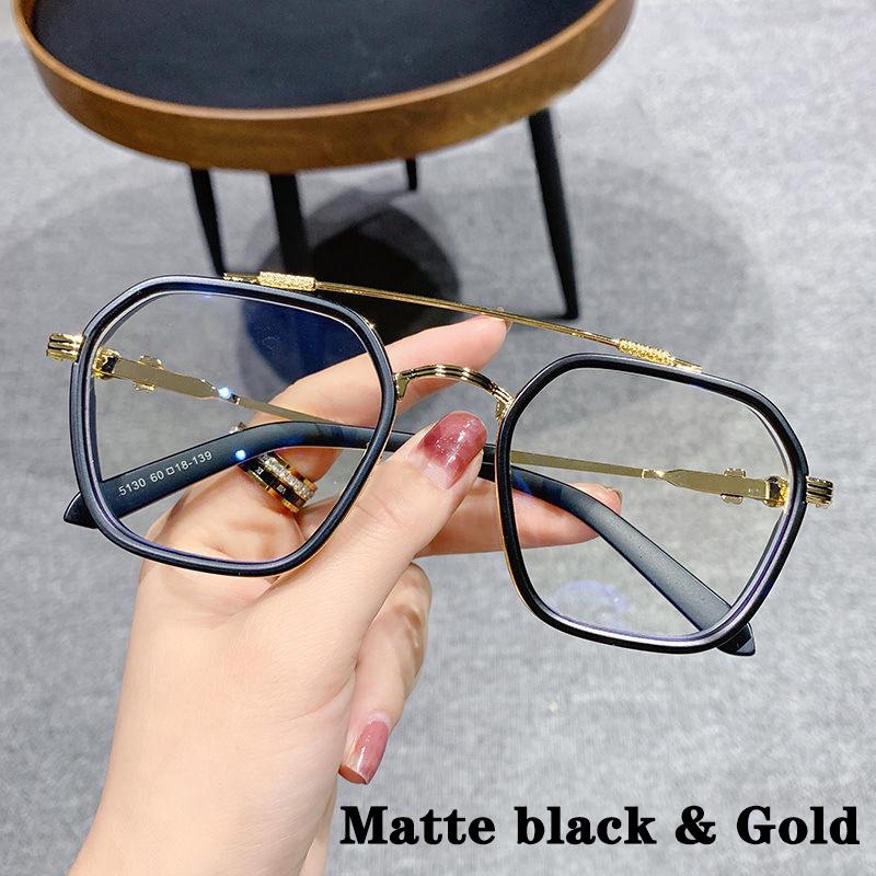 Transparent black Computer Glasses Frame Women Men Anti Blue Light polygon Eyewear Blocking Glasses Optical Spectacle Eyeglass
