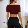 Women's Short-sleeved Athleisure T-shirt Solid Color Top