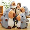 New Shark Transformed Capybar Plush Toy Children's Sleeping Pillow Claw Machine Redeems Gifts for Ring