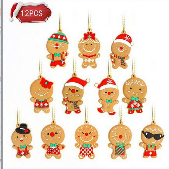 2024 New Gingerbread Man & House Christmas Ornaments DIY Holiday Scene Decorations