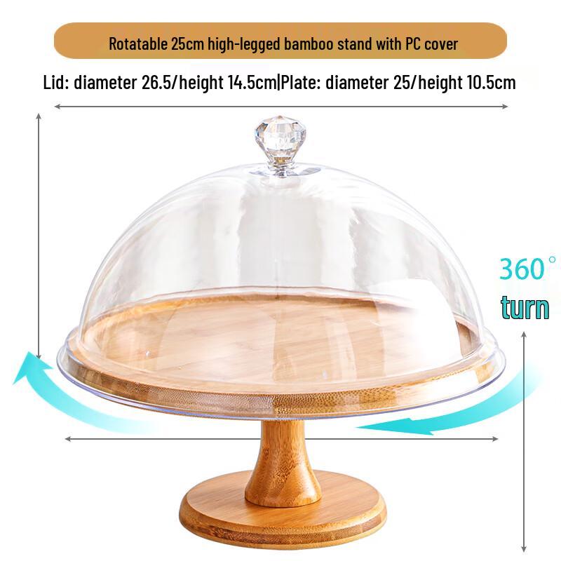 

Nordic Wooden Round Serving Tray with Lid