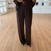 Casual 2 Piece Pants Sets Women Solid One Button Blazer Zippers High Waist Pleat Wide Trousers 2025 Spring Summer Lady Outfits
