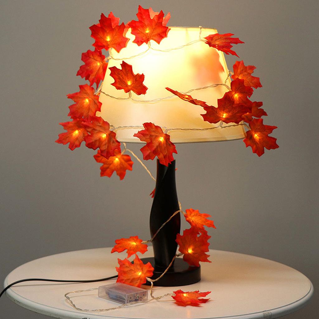 Fall Thanksgiving Maple Leaf Lamp Garland Decoration Decor LED Lighted Leaves Xmas