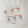 14K Gold-Filled Zircon Round Eye Pin Pearl Necklace Pendant Cap for DIY Jewelry