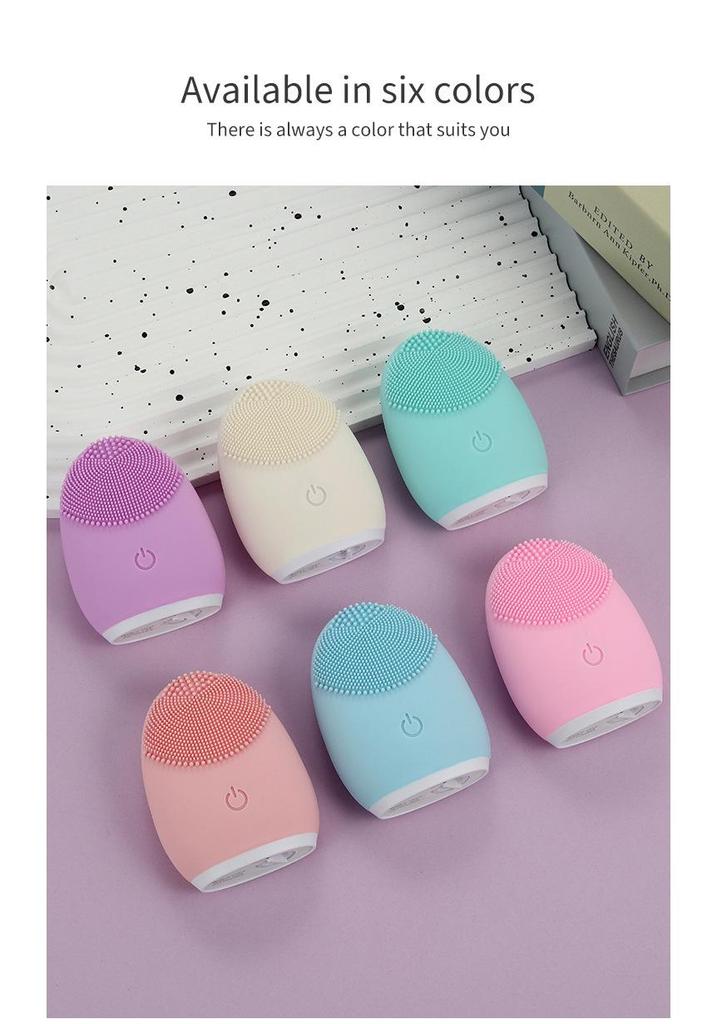 Electric Facial Cleansing Brush for Women - Soft Silicone Makeup Remover & Massager