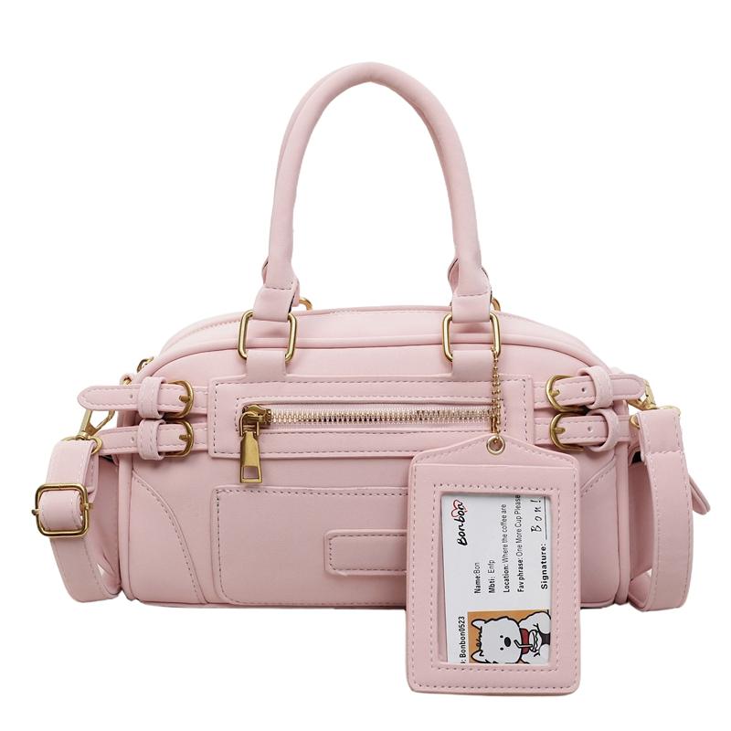Faionable Bowling Bag Women's Handbag Crossbody Bag Versatile Small PU Leather Casual oulder Bag Versatile Bags Motorcycle Bags